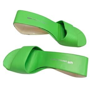 United Nude Mobius Hi Lime Green Leather Mule Heels 40 Retro